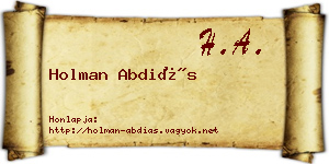 Holman Abdiás névjegykártya